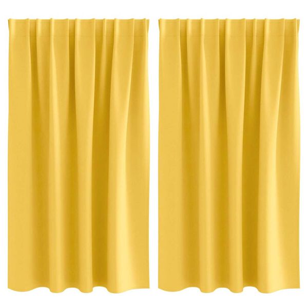 vidaXL Cortinas Blackout com Argolas 2 pcs Amarelo Mostarda