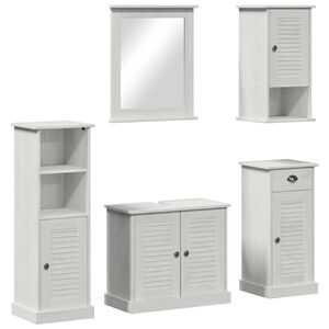 vidaXL Conjunto de M&oacute;veis para Banheiro VIGO 5 unid. Branco Antigo