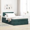 vidaXL Cama otomana com colch&atilde;o & LEDs 120x190cm veludo verde-escuro