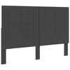 vidaXL Cabeceira de cama acolchoada 140x200 cm tecido cinzento-escuro