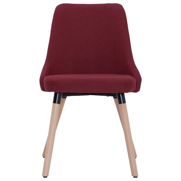 vidaXL Cadeiras de jantar 6 pcs tecido vermelho-tinto
