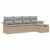vidaXL Conjunto de Sof&aacute; de Jardim 5 unid. Bege e Cinza Claro vime PE