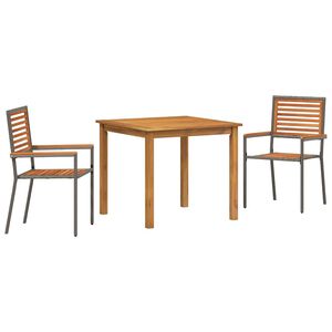 vidaXL Conjunto de Jantar para Jardim 3 unid. Cinzeto