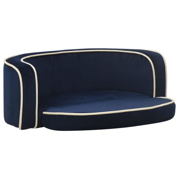 vidaXL Sof&aacute; p/ c&atilde;es dobr&aacute;vel 73x67x26 cm almofad&atilde;o de pel&uacute;cia azul