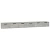 vidaXL Arm&aacute;rios parede 2pcs102x30x20cm derivados madeira cinza cimento