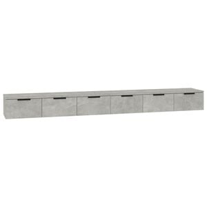 vidaXL Arm&aacute;rios parede 2pcs102x30x20cm derivados madeira cinza cimento