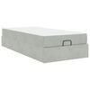 vidaXL Estrutura de cama com colch&atilde;o 2 pcs Cinzento-claro Veludo