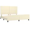 vidaXL Estrutura de cama c/ cabeceira couro artificial 160x200cm creme