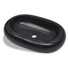 vidaXL Lavat&oacute;rio de cer&acirc;mica oval preto