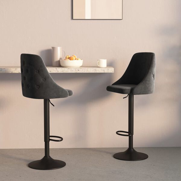 vidaXL Bancos de bar 2 pcs veludo cinzento-escuro