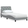 vidaXL Cama com colch&atilde;o 90x190 cm tecido cinzento-claro