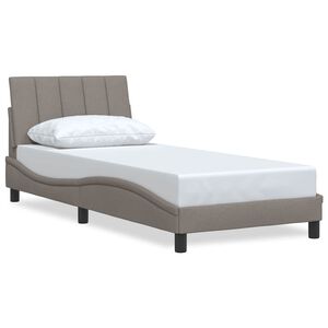 vidaXL Estrutura de cama sem colch&atilde;o Hanko 90x190 cm tecido cinzento