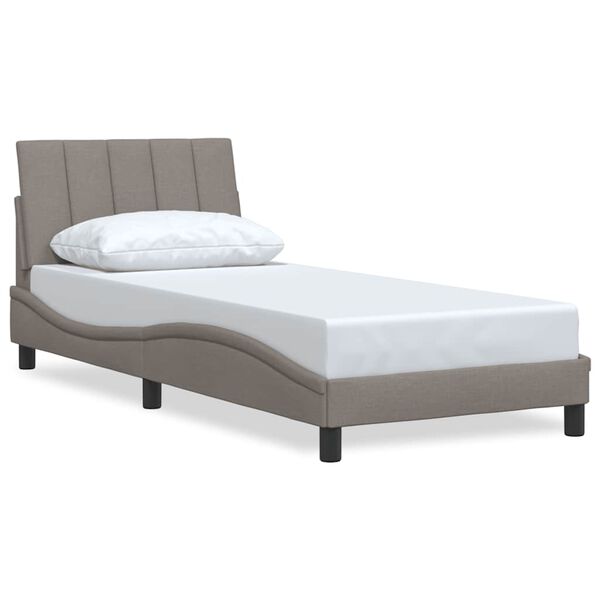 vidaXL Estrutura de cama sem colch&atilde;o Hanko 90x190 cm tecido cinzento