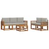 vidaXL Conjunto de Sof&aacute;s para Exterior 6 pcs Cinza Natural e Claro