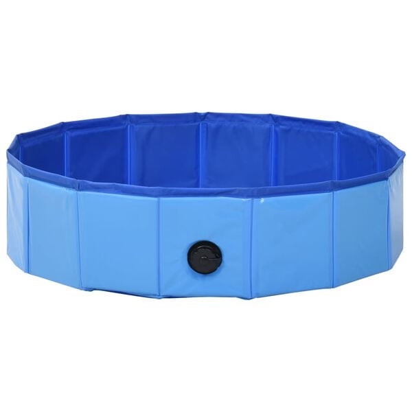 vidaXL Piscina para cães dobrável 80x20 cm PVC azul