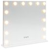 vidaXL Espelho de Maquiagem LED Branco 50 x 10 x 44 cm Vidro e A&ccedil;o
