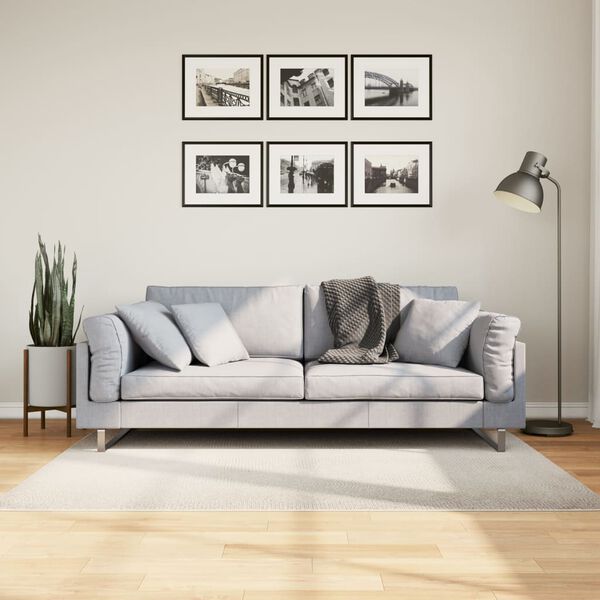 vidaXL Tapete de pelo curto IZA visual escandinavo 120x170cm cor creme