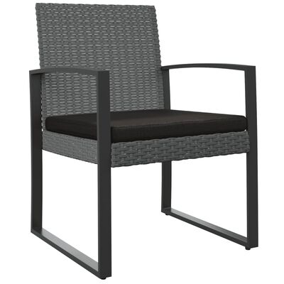 vidaXL Cadeiras de jantar para jardim 2 pcs vime PP cinzento-escuro