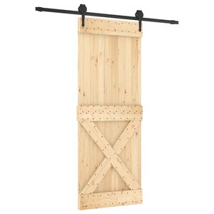 vidaXL Porta Deslizante 80 x 210 cm Natural e Preto
