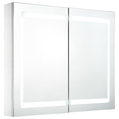 vidaXL Armário espelhado para casa de banho com LED 80x12,2x68 cm
