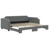 vidaXL Sof&aacute;-cama com gavet&atilde;o 90x200 cm tecido cinzento-escuro