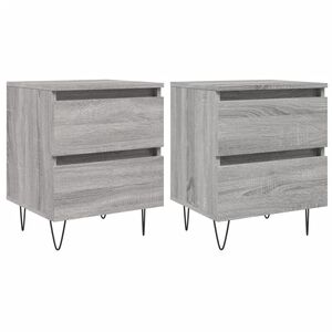 vidaXL Mesas de cabeceira 2 pcs derivados de madeira cinzento sonoma
