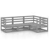 vidaXL 4 pcs conjunto lounge de jardim pinho maci&ccedil;o cinzento