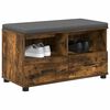 vidaXL Banco de Hall com almofada Carvalho Defumado 80 x 38 x 46 cm