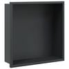 vidaXL Nicho parede p/ duche 32x32x9 cm a&ccedil;o inoxid&aacute;vel preto mate