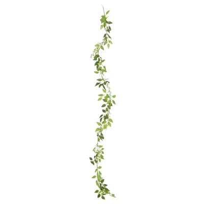 vidaXL Grinaldas de flores artificiais 6 pcs 200 cm branco