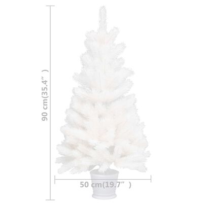 vidaXL Árvore de Natal artificial agulhas realistas 90 cm branco