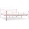 vidaXL Estrutura de cama 200x200 cm metal rosa
