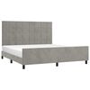 vidaXL Estrutura de cama c/ cabeceira 180x200 cm veludo cinzento-claro
