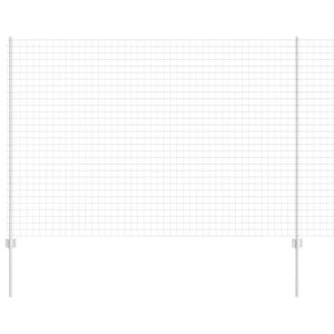 vidaXL Cerca com Poste Prateado