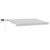 vidaXL Toldo retr&aacute;til Cinza Claro e Branco 350 x 250 cm