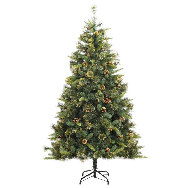 vidaXL &Aacute;rvore de Natal artificial articulada com pinhas 210 cm