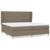 vidaXL Cama com molas/colch&atilde;o 200x200 cm tecido castanho-acinzentado