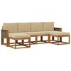 vidaXL Conjunto de Sof&aacute;s para Exterior 6 unid. Natural e Bege