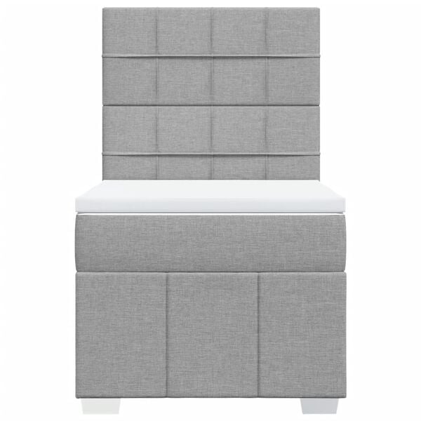vidaXL Cama com molas/colch&atilde;o 90x200 cm tecido cinza-claro