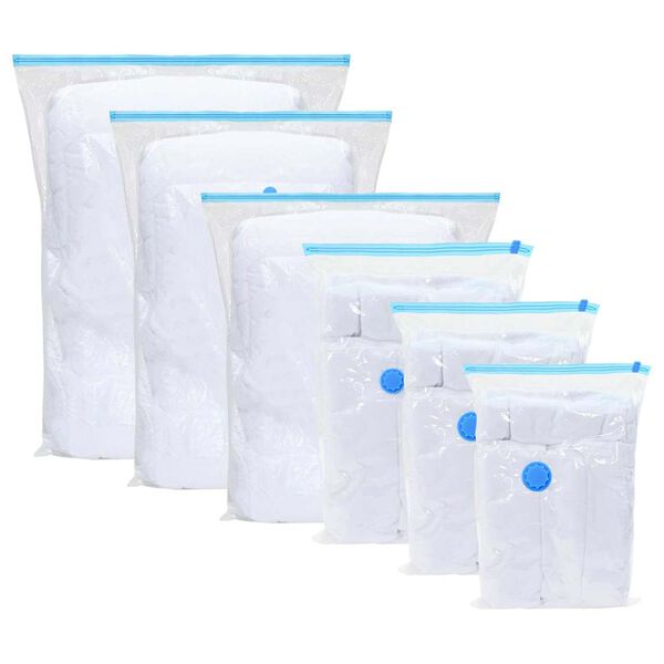 vidaXL Sacos de Armazenamento 5 pcs Transparente e Azul 70 x 50 cm