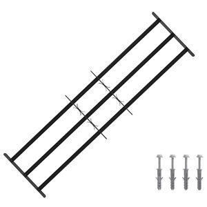 vidaXL Grade de Seguran&ccedil;a para Janelas com 3 Barras Transversais 3 pcs