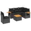 vidaXL 6 pcs conjunto sof&aacute;s de jardim c/ almofad&otilde;es vime PE preto