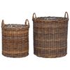 vidaXL Cesta de Plantas com armazenamento 2 pcs Castanho Rattan Lacak