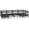 vidaXL 6 pcs conjunto lounge de jardim pinho maci&ccedil;o preto