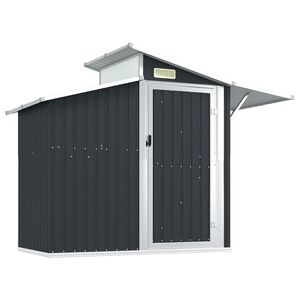 vidaXL Abrigo de jardim 270x130x208,5 cm a&ccedil;o galvanizado antracite