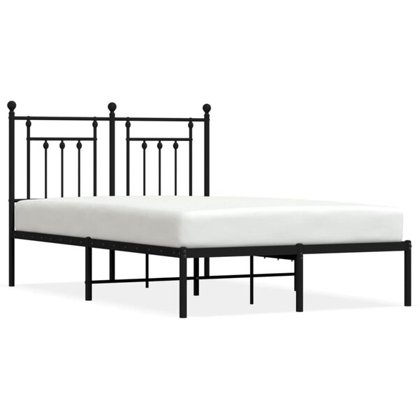 vidaXL Estrutura de cama com cabeceira 120x200 cm metal preto