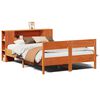 vidaXL Cama com estante sem colch&atilde;o 135x190 cm pinho maci&ccedil;o