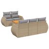 vidaXL 6 pcs conjunto de sof&aacute;s p/ jardim com almofad&otilde;es vime PE bege