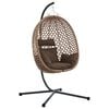 vidaXL Cadeira suspensa tipo ovo vime PE 104 x 100 x 191 cm caf&eacute;