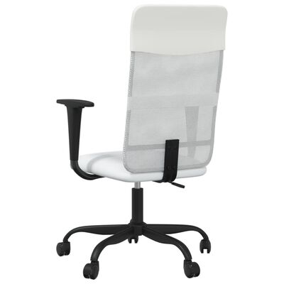 vidaXL Cadeira escritório tecido malha/couro art. regulável branco